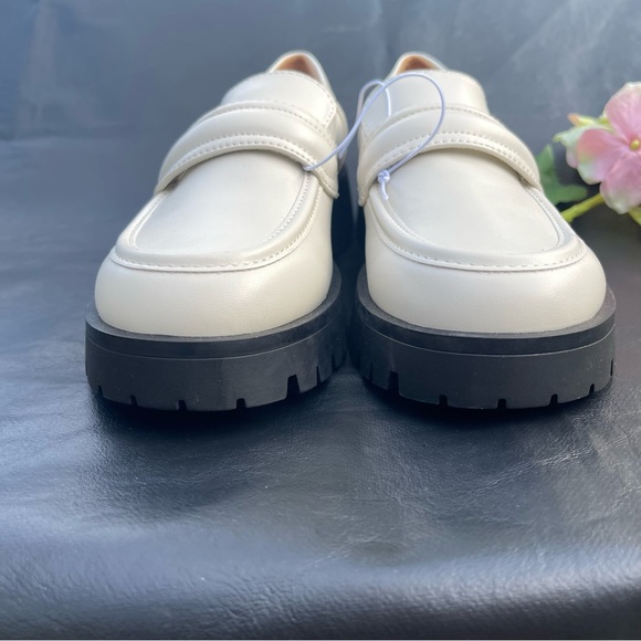 Nine West Women Ivory Platform Slip On Genial Penny Loafers Shoes Size 7 M - Picture 3 of 7